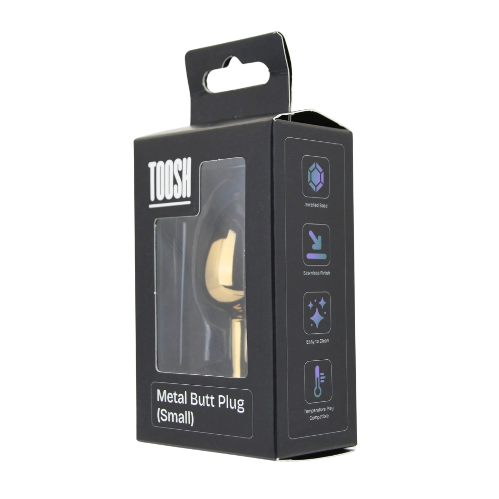 Toosh Gold Metal Butt Plug Small Pink Stone 9 Toosh Gold Metal Butt Plug Small Pink Stone - Image 9