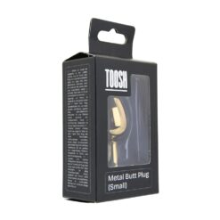 Toosh Gold Metal Butt Plug Small Pink Stone 20 n12829 toosh gold metal butt plug small pink stone pkg 2