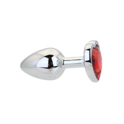 n12832 toosh heart shaped silver with red stone small 2