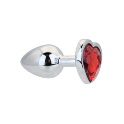 n12832 toosh heart shaped silver with red stone small 3