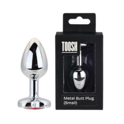 n12832 toosh heart shaped silver with red stone small duo
