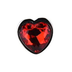 n12832 toosh heart shaped silver with red stone small jewel