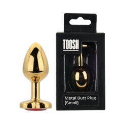 n12835 toosh heart shaped gold with red stone small duo