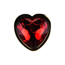 n12835 toosh heart shaped gold with red stone small jewel