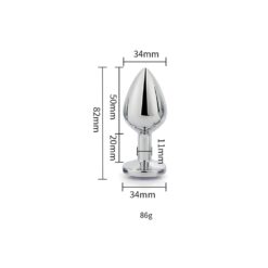 silver metal butt plug medium