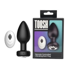 n12941 toosh remote controlled silicone vibrating butt plug 2 pkg duo