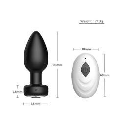 n12941 toosh remote controlled silicone vibrating butt plug 4