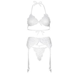 Leg Avenue Lace Bra Top, String and Garter Belt White 11 n13031 leg ave lace bratop string garter belt white 5