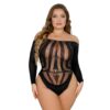 n12899 lace by loving joy plus size long sleeve bodysuit