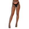 n12906 lace by lj fishnet crotchless pantyhose black 1