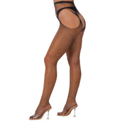 n12906 lace by lj fishnet crotchless pantyhose black 2