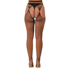 n12906 lace by lj fishnet crotchless pantyhose black 3