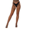 n12907 lace bylj rhine stone fishnet crothless pantyhose black 1