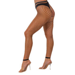 n12909 lace by lj one size industrial net footless tights black 2