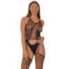n12916 lace by lj lace suspender bodystocking black 1