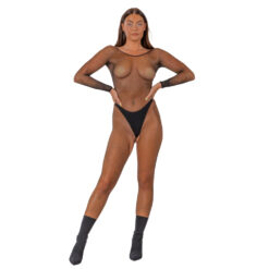 Lace by LJ Fishnet Crotchless Long Sleeve Bodystocking Black 12 n12922 lace by lj fisnet crotchless long sleeve bodystoking 3