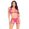 Leg Avenue Lace Bra Top and Panty with Garters Pink 11 n13030 leg ave lace bratop panty wgarters pink 1