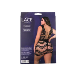 n12898 lace by lj plus size lace up mini dress pkg bk