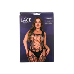 n12901 lace by lj plus size lace up suspender bodystocking pkg