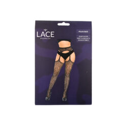 n12903 lace by lj plus size suspender tights with rhinestone pkg
