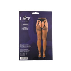 n12906 lace by lj fishnet crotchless pantyhose black pkg bk