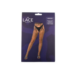 n12907 lace bylj rhine stone fishnet crothless pantyhose black pkg