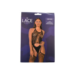 Lace by LJ Lace Suspender Bodystocking Black 12 n12916 lace by lj lace suspender bodystocking black pkg