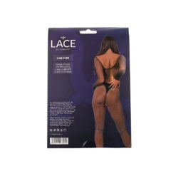 Lace by LJ Rhinestone Crotchless Long Sleeved Bodystocking Black 13 n12920 lace by lj rhinestone crotchless longsleeve bodystocking black pkg bk