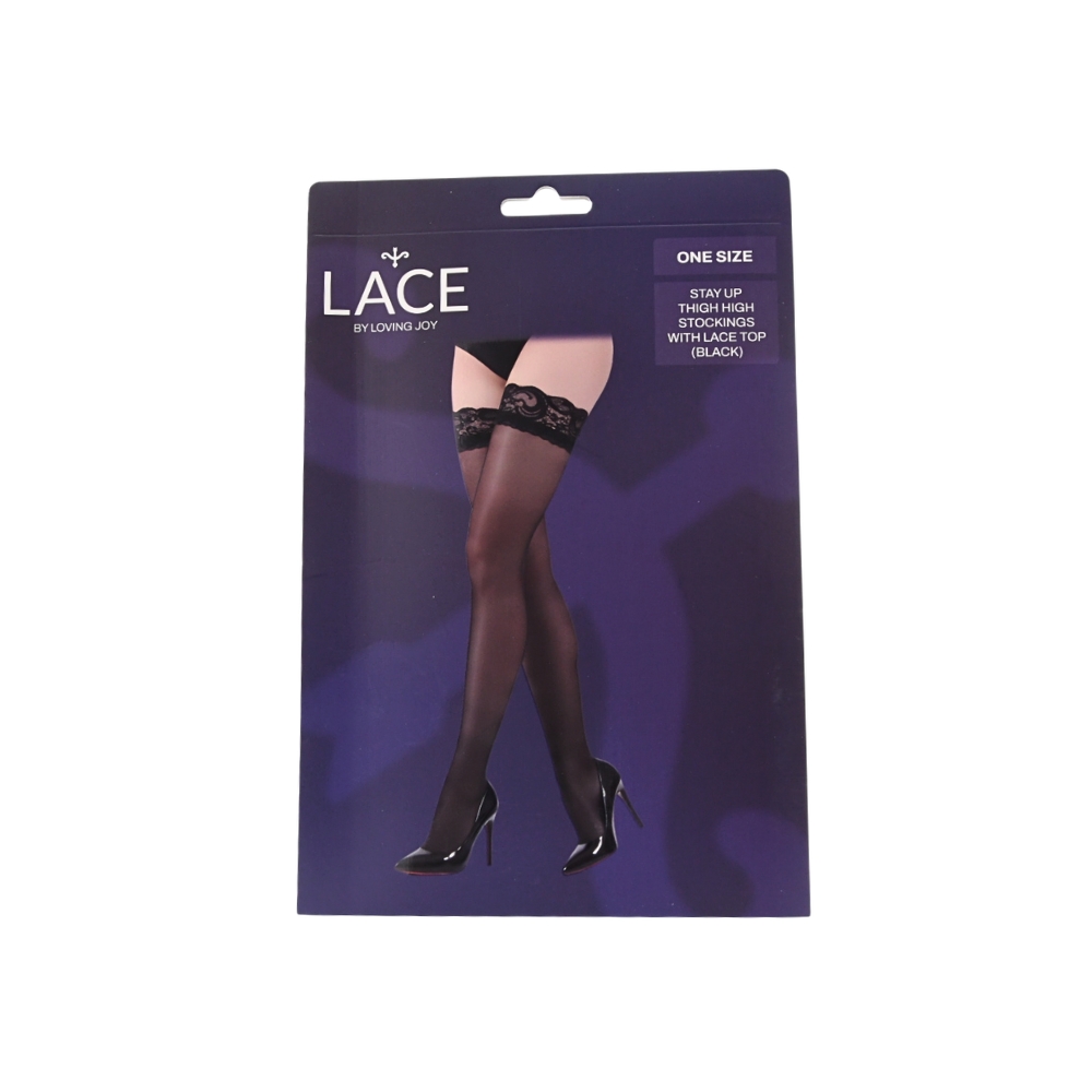Lace by LJ Stay Up Thigh High Stockings with Lace Top 5 Lace by LJ Stay Up Thigh High Stockings with Lace Top - Image 5