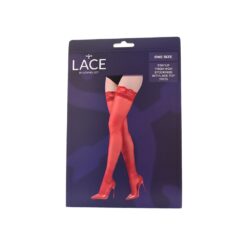 Lace by LJ Stay Up Thigh High Stockings with Lace Top 25 ns8098 lace by lj stay up thigh high stockings with lace top red pkg