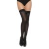 ns8100 lace by lj thigh high stockings with bow black 1